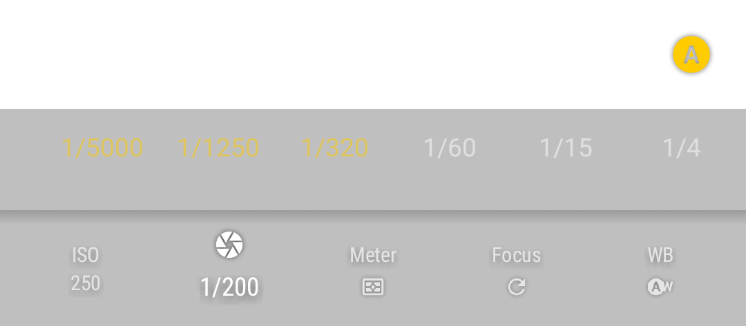 Exposure time slider
