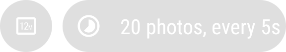 Indicators when using the bracketing camera mode